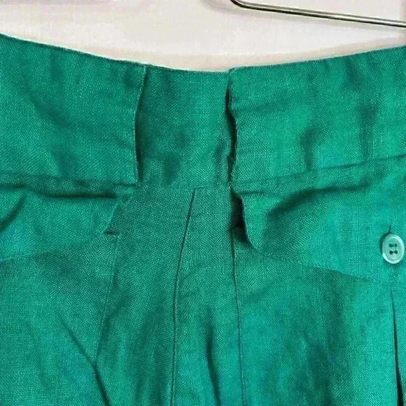 Adrienne Vittadini Linen Shorts in Dark Green Size 10 - Picture 7 of 8